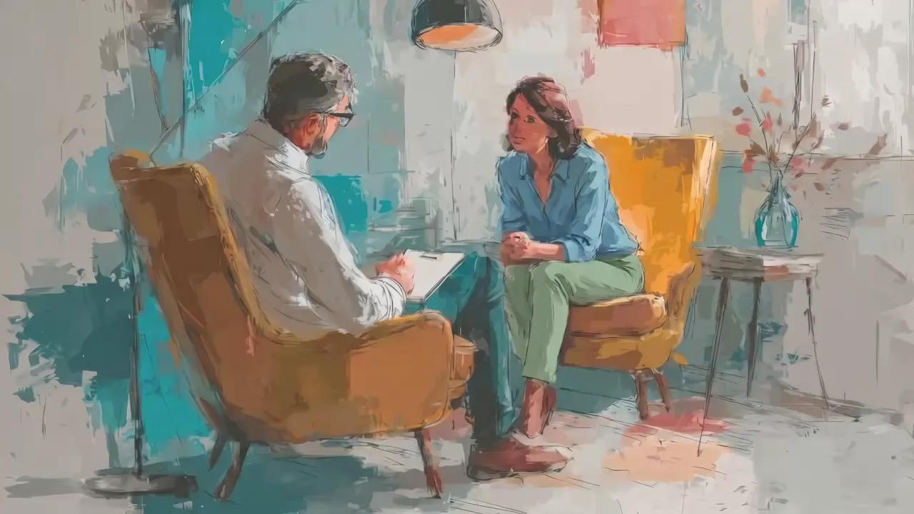 A therapist and a patient in conversation at Camali Clinic Dubai