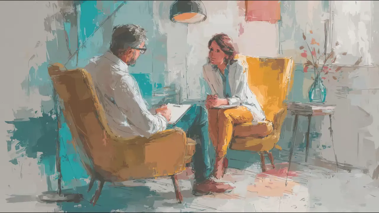 A therapist and a patient in conversation at Camali Clinic Dubai